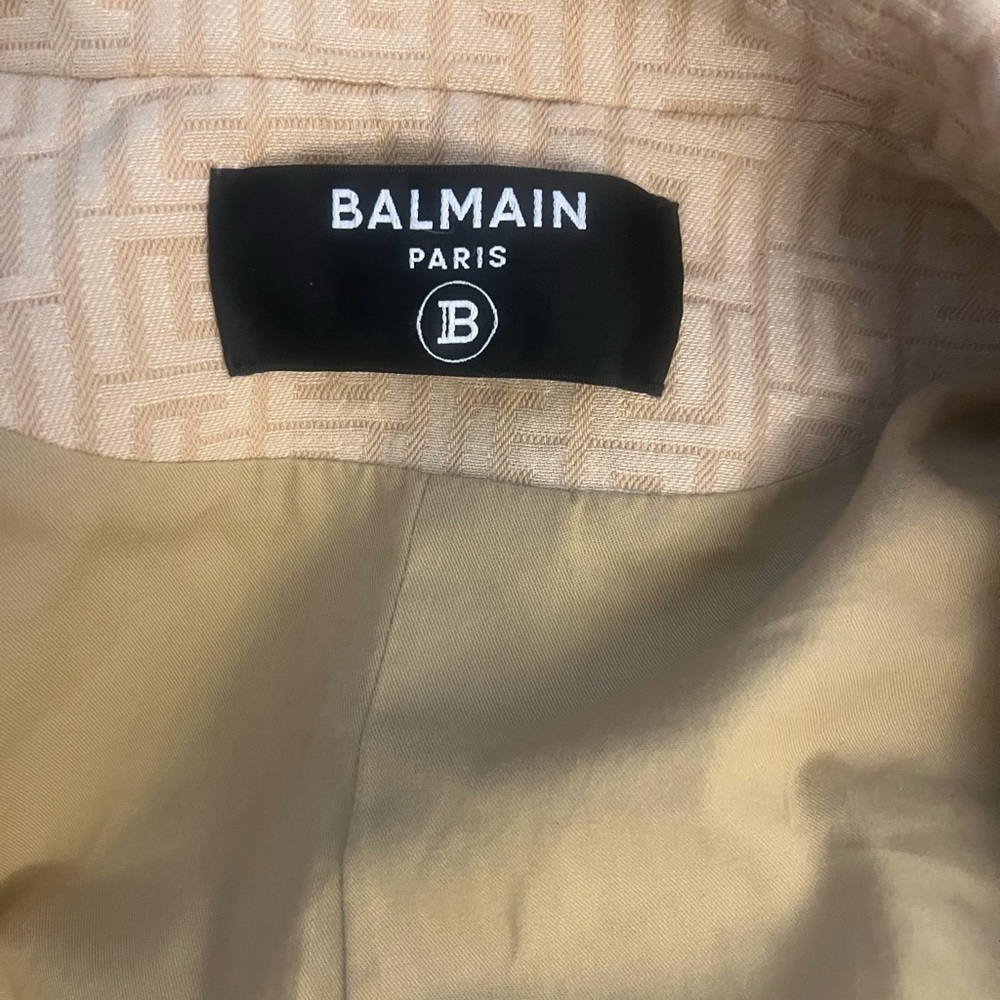 Balmain Beige Patterned Blazer with Gold Buttons - Picture 4 of 4